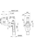 Dallmer - Wandeinbau-Siphon 300 CR, 1 1/4 xDN50