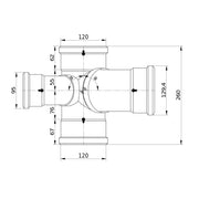 Wavin - Kombiabzweig AS+ DN100x100x70
