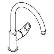 Grohe - EH-SPT-Batterie BAUFLOW 31538 hoher Auslauf GROHE ZERO chrom