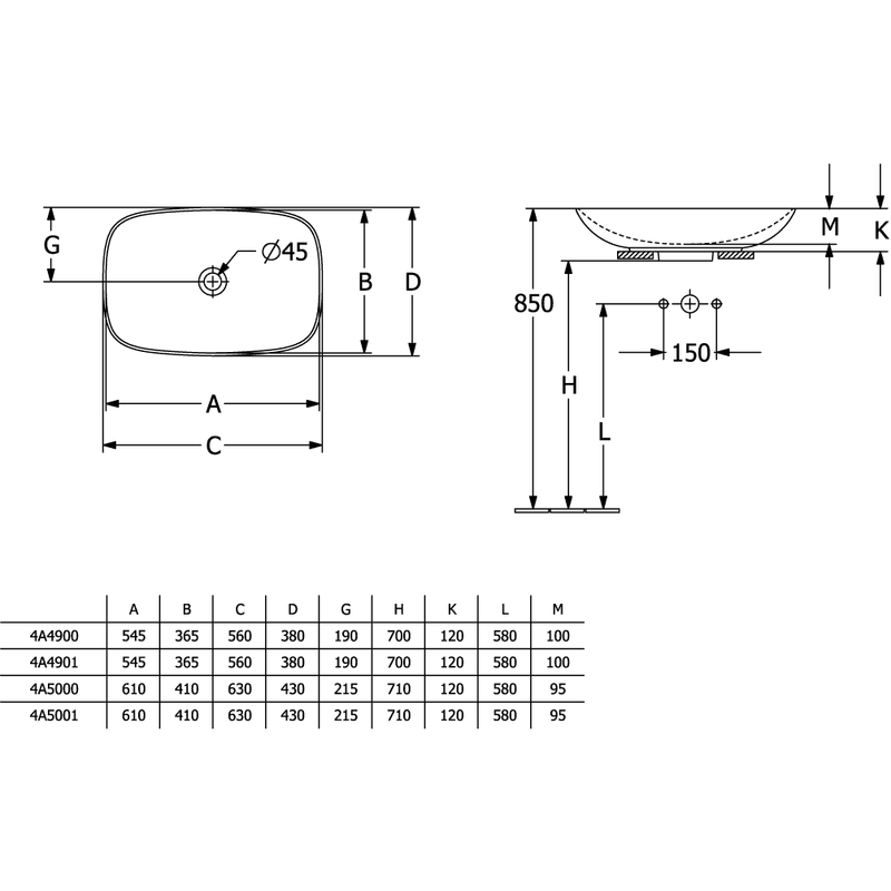 VILLEROY & BOCH - Aufsatzwaschbecken Loop&Friends 620x 420mm re-eckig m. ÜL. Weiß Alpin cplus