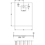 VILLEROY & BOCH - DW Le Valence 900x1200x40mm re-eckig Flächenbündiger Einbau AR CeraSoft
