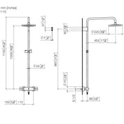 Dornbracht - Showerpipe mit Brause-Thermostat Regenbrause D.220mm, platin gebürstet