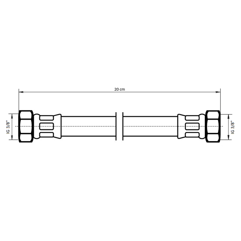 NEOPERL - NEOFLEX Panzerschlauch DN 8 IG x IG 3/8 X 3/8 20 CM