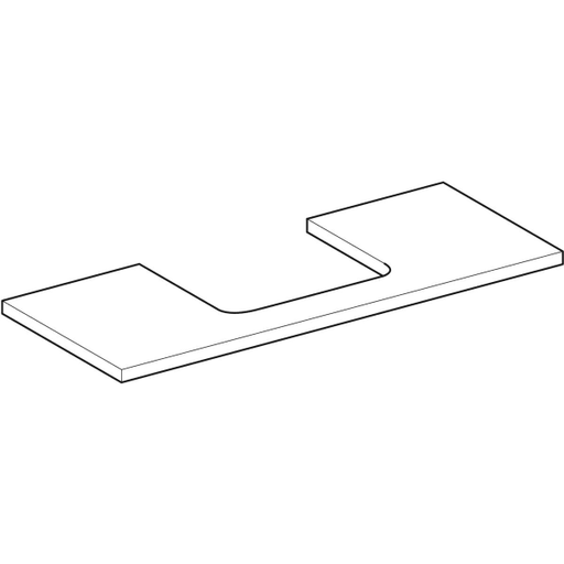 Geberit Vertriebs - ONE WT-Platte, Ausschnitt mi. für AWT 120x3x47cm, weiß hgl