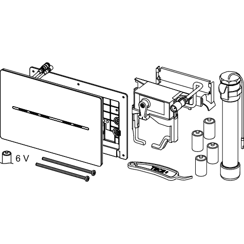 TECE SE - TECEsolid WC-Elektronik, 6 V-Batterie Chrom glänzend
