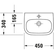 Duravit - Handwaschbecken D-CODE 450mm 070545 m.ÜL, 1 HL, weiß