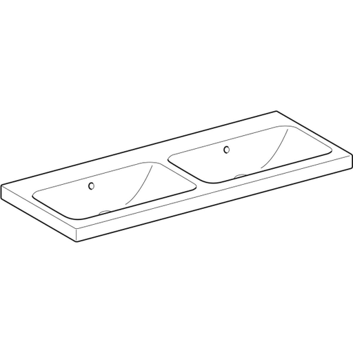 Geberit Vertriebs - iCon Light Doppelwaschtisch 120x48cm ohne Hahnloch, mit Überlauf, weiß