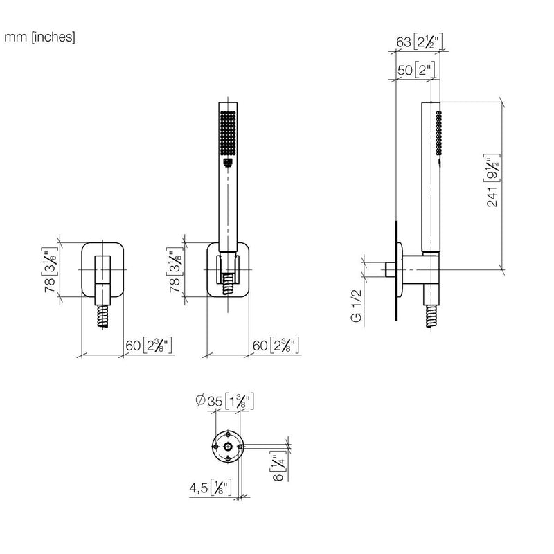 Dornbracht - Schlauchbrausegarn. LISSE 27802845 platin gebürstet