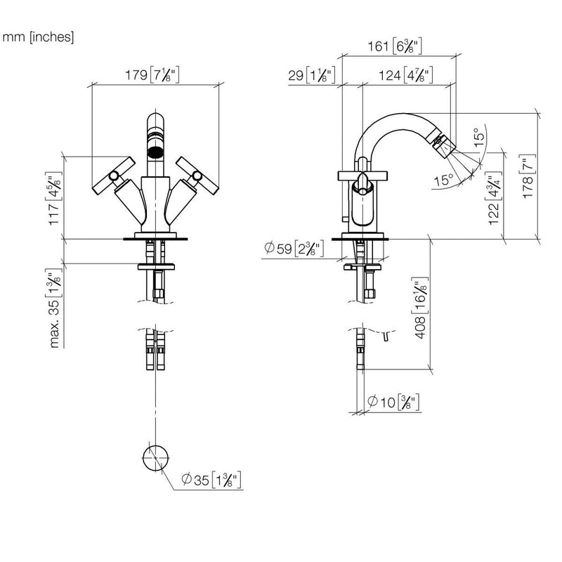 Dornbracht - Bidetarmatur TARA 24510892 schwarz matt