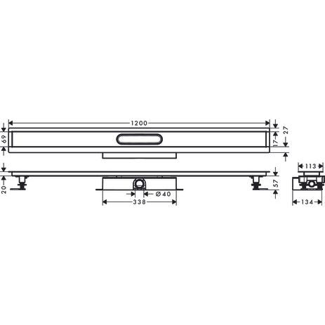 Hansgrohe - Komplettset uBox universal für flache Installat.1200mm für DR FS