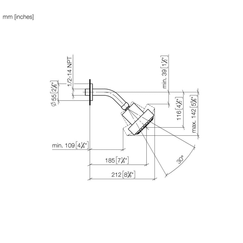 Dornbracht - Kopfbrause rund 2850897933 schwarz matt