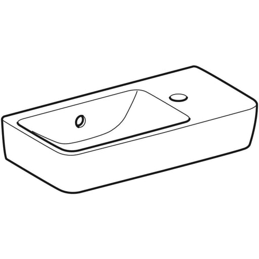 Geberit Vertriebs - HWB RENOVA NR.1 COMPRIMO, 500x250mm Ablagefl. re HL re KeraTect weiß(alpin)
