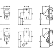 VILLEROY & BOCH - Urinal OMNIA architectura 557405 355x620x385 weiß Cplus