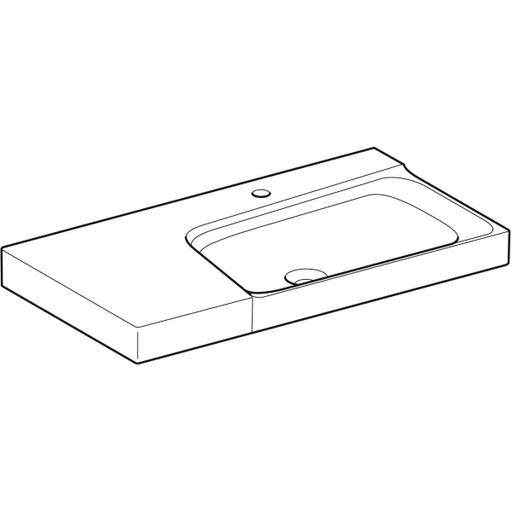 Geberit Vertriebs - Waschtisch XENO2 m. Ablg. li, 90x48cm m. Hl., o. Ül., KeraTect