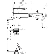 Hansgrohe - Bidetmischer METRIS chrom