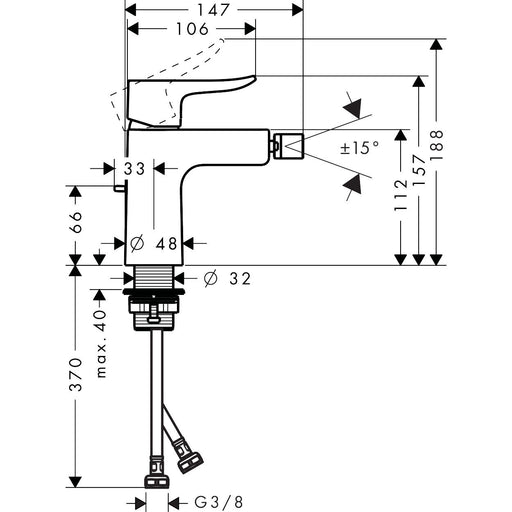 Hansgrohe - Bidetmischer METRIS chrom