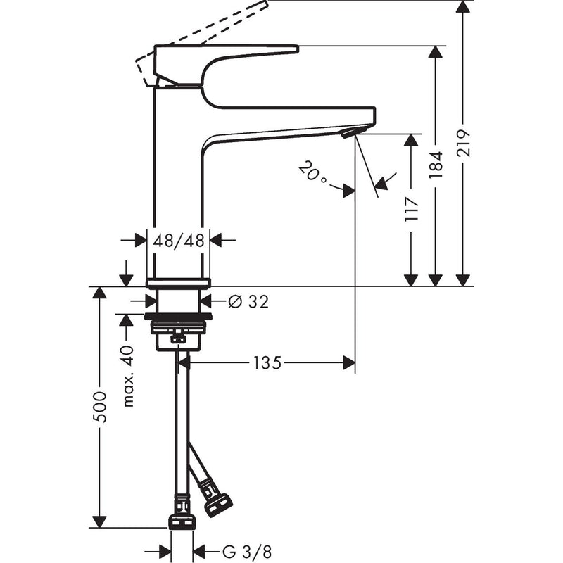 Hansgrohe - Waschtischmischer 110 METROPOL CoolStart chrom m.Push-Open Ablaufg