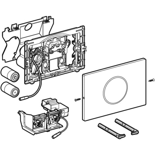 Geberit Vertriebs - Sigma10 WC-Strg. elektron.Spül, Batt. 2-M-Sp., Round, auto./bl/vb,swm,Etc/schw