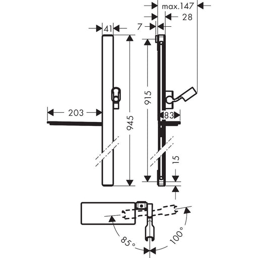 Hansgrohe - Brausestange UNICA'E 900mm weiß/chrom