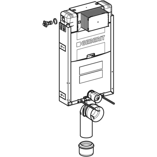 Geberit Vertriebs - Kombifix Element für Wand-WC 108cm mit Omega UP-SPK 12cm Bet. von vorne
