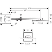 Hansgrohe - Kopfbrause 250/250 2jet AXOR chrom mit Brausearm