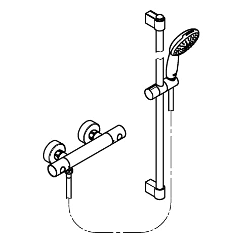 Grohe - THM-Brausebatterie Grohtherm 800 C 34769_1 mit Brausegarnitur 900mm chrom