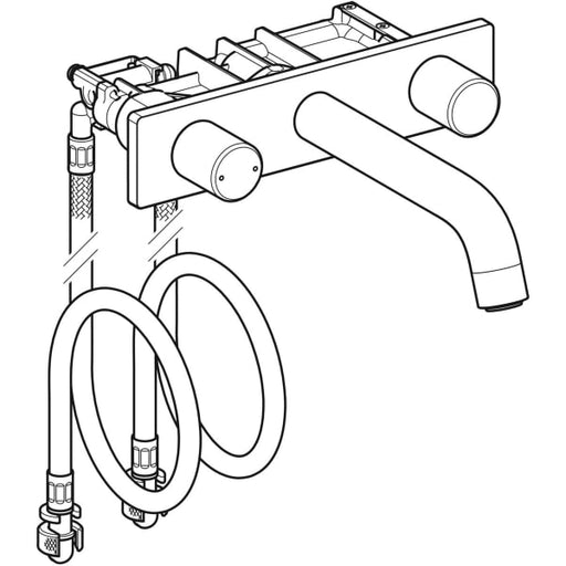 Geberit Vertriebs - ONE WT-Arm. rundes Des. W.-Mont. 2Gr. für UP-Funktionsbox, L:16cm, hgl.verchr