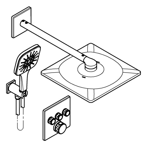 Grohe - UP-D.system Grohtherm SmartControl 34864 THM e. Form 3 ASV hard graph. geb