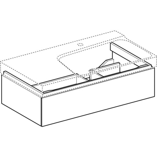 Geberit Vertriebs - Unterschrank XENO2 f. WT m. Ablg. li m .1 Schubl., 88x22x46,2cm, greige