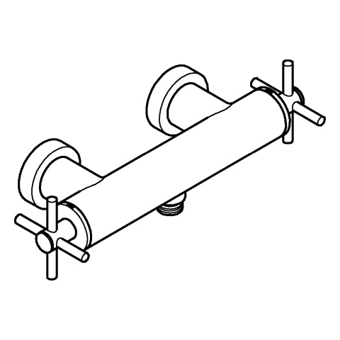 Grohe - 2-Griff-Brausebatt. Atrio 26895 Wandmontage Kreuz-Griff cool sunrise