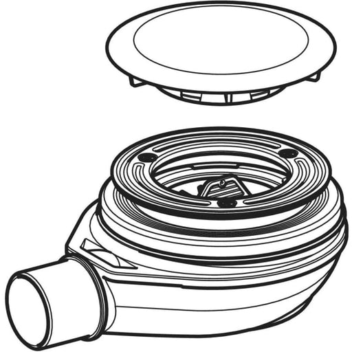 Geberit Vertriebs - Duschwannenablauf d90 m. Ablaufdeckel Sperrwasserhöhe 30 mm d40 PP