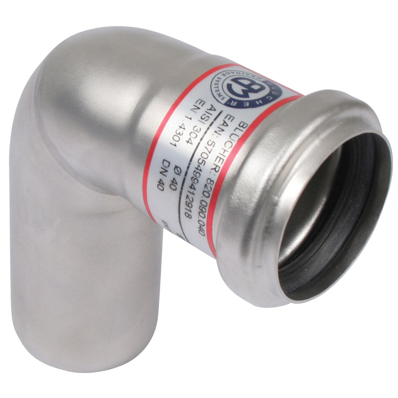 BLÜCHER - BL�CHER Edelstahl Bogen 1.4301 DN100 87,5Gr. (V2A)