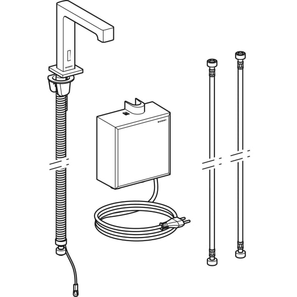Geberit Vertriebs - Brenta WT-Arm., Standmontage, Netz mit AP-Funkt.Box, m.Therm.Misch., edst.g