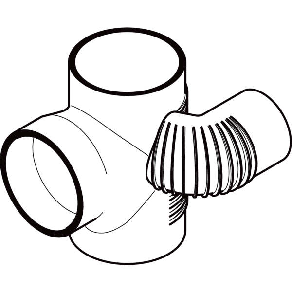 Geberit Vertriebs - Silent-db20 Schachtbogenabzweig 88,5Gr links d90/90/56