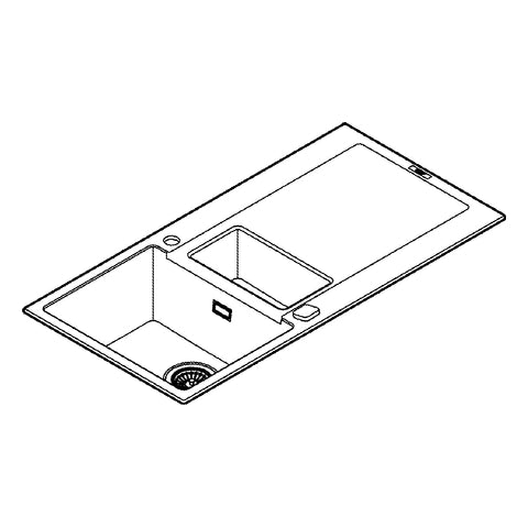 Grohe - Kompositspüle K500 31646 1,5Becken 1000x500mm mit ATF re/li granit schwarz