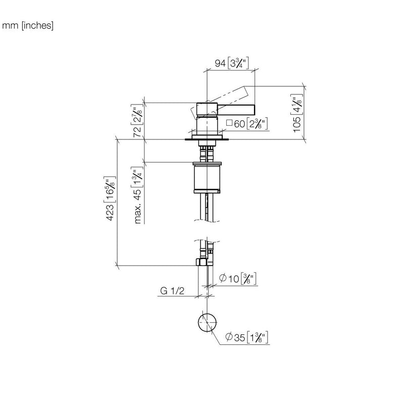 Dornbracht - Waschtisch-Einhandbatterie MEM 29210782 platin gebürstet