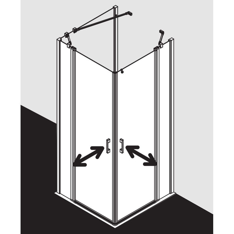Kermi Duschdesign - Eckeinstieg LIGA EPL 09320 BV 900-925/2000 SIMG ESG klar