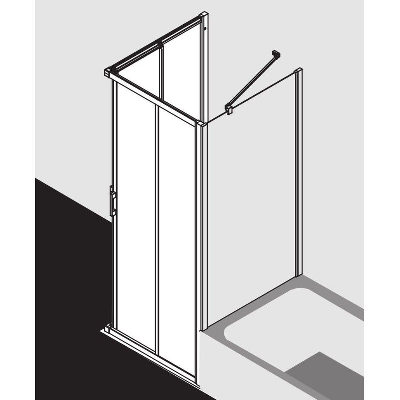 Kermi Duschdesign - Eck-Halbt. li LIGA E2L 0800x 2000 BV: 775-800 SIMG ESG klar