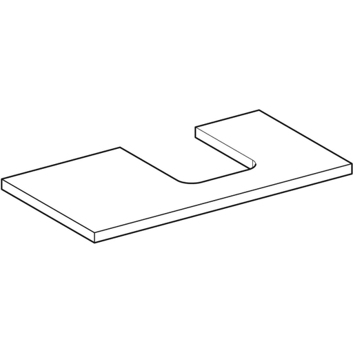 Geberit Vertriebs - ONE WT-Pl. Aus re für AWT Schalenform 90x3x47cm, sandgrau hgl