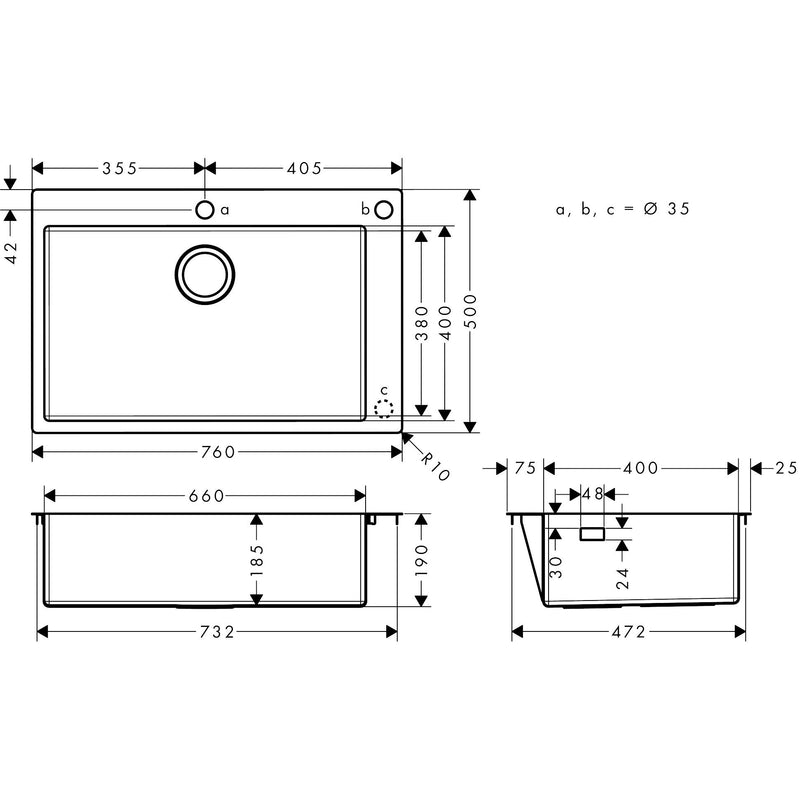 Hansgrohe - Einbauspüle 660 S712-F660