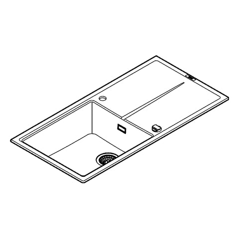 Grohe - Kompositspüle K400 31641 1 Becken 1000x500mm mit ATF re/li granit schwarz