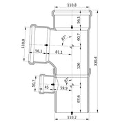 Wavin - Duschdoppelabzweig AS+ DN 100x100x50 87 Grad