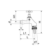 Schlösser Armaturen - Auslaufventil 1/2verchr. RU und SV mit Knebel