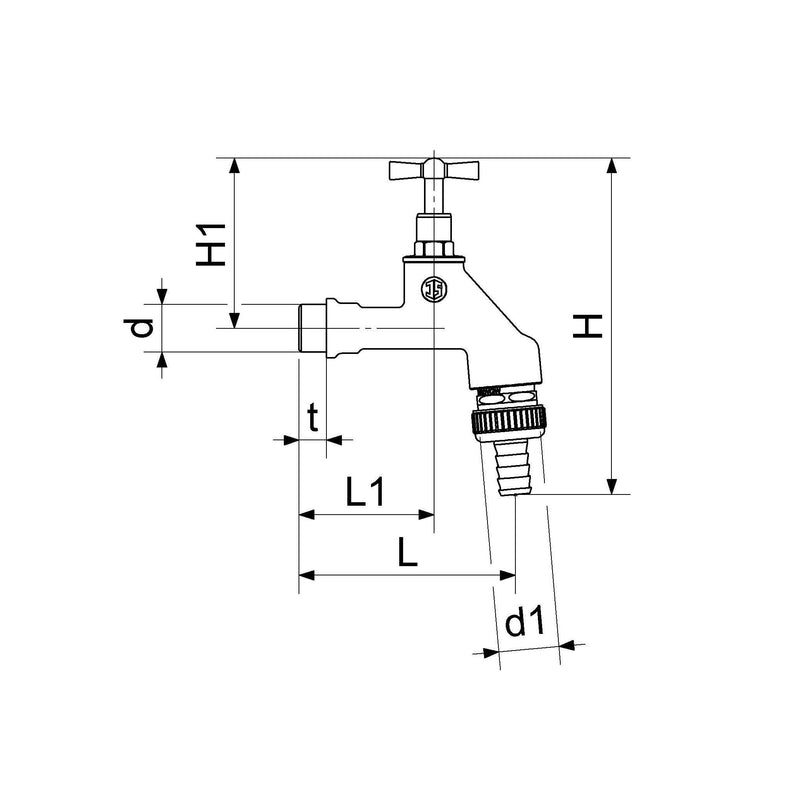 Schlösser Armaturen - Auslaufventil 1/2verchr. RU und SV mit Knebel