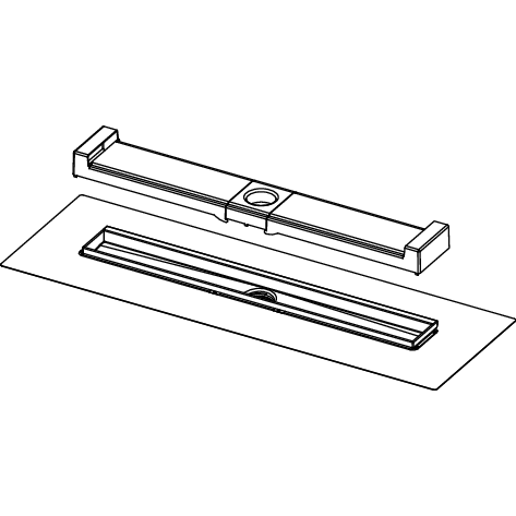 TECE SE - TECEdrainline-Evo Rinne mit WFA, 700 mm befestigte Seal System Dichtmanschette