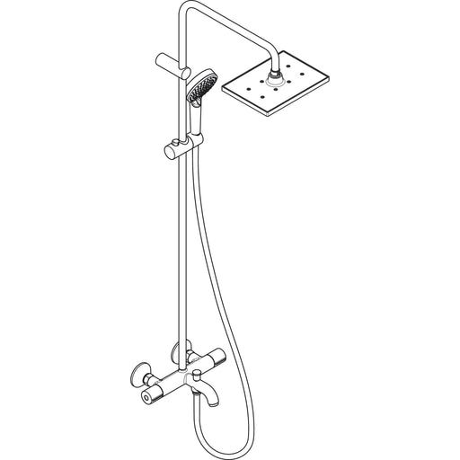 Hansgrohe - Showerpipe 230 1jet VERNIS Shape EcoSmart chrom mit Wannenthermostat