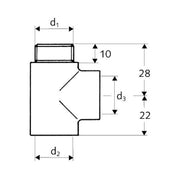 SCHELL - T-Stück 1/2 chrom für einfache Zapfstellen