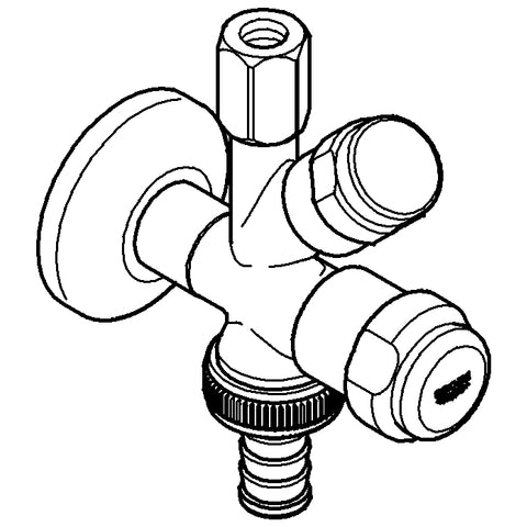 Grohe - WAS-Kombieckventil 41070 Design-Gr. DN10 mit RV chrom