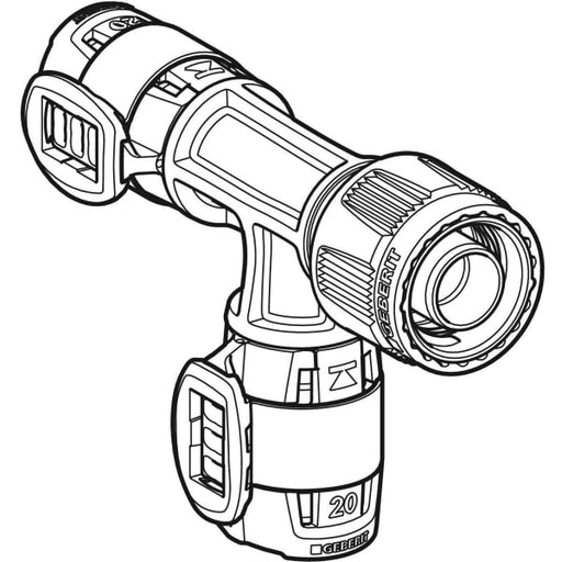 Geberit Vertriebs - FlowFit Übergangs-T-Stück mit MasterFix PPSU d20-d20-MF20