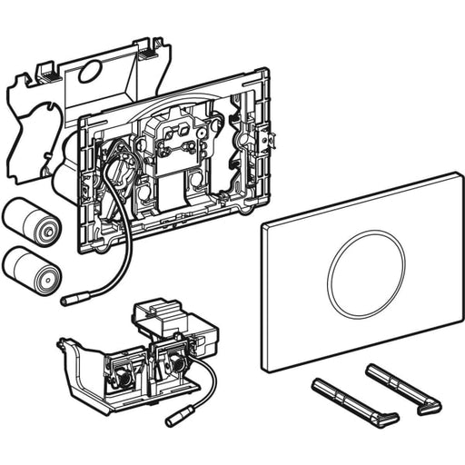 Geberit Vertriebs - Sigma10 WC-Strg. elektron.Spül, Batt. 2-M-Sp., Round, auto./bl/weiß/vergoldet